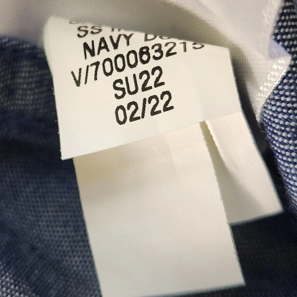Banana Republic Mens Shirt Size L Button Up Navy Dot Print Short Sleeve Slim Fit